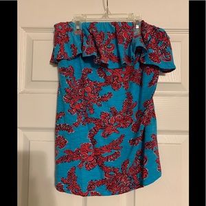 Lilly Pulitzer Ruffle Strapless top